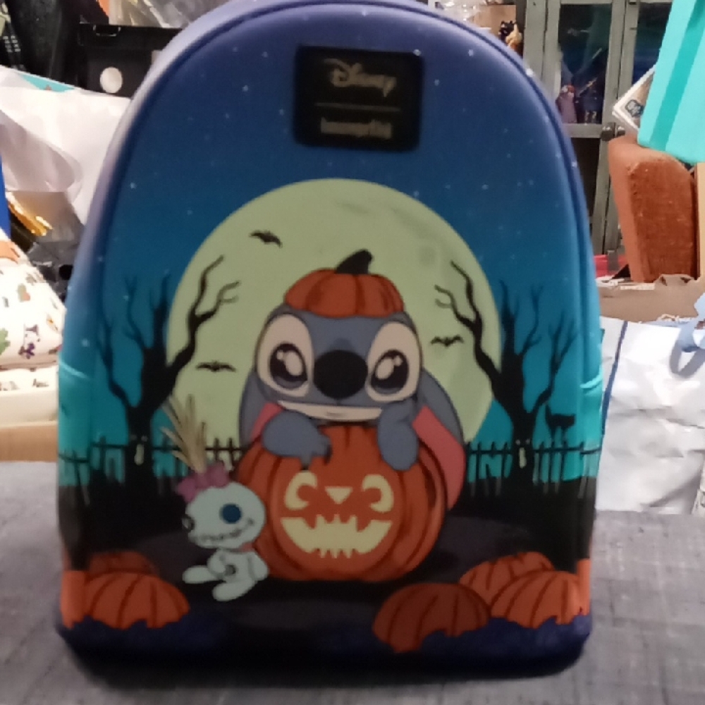 Disney Stitch In A Pumpkin Halloween Backpack - NWT